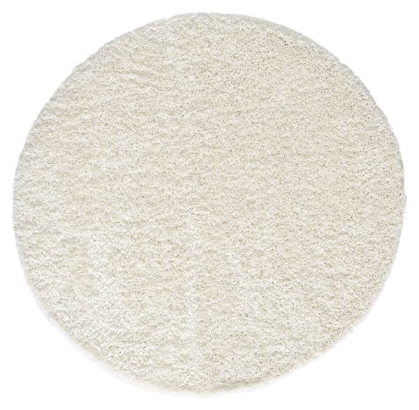 Teppich Elodie, 150cm x 150cm, Farbe Weiß, rund, Florhöhe 37mm
