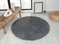 Teppich Elodie, 120cm x 120cm, Farbe Dunkelgrau, rund, Florhöhe 37mm
