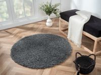 Teppich Elodie, 100cm x 100cm, Farbe Dunkelgrau, rund, Florhöhe 37mm