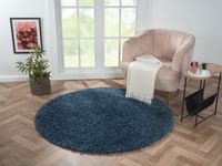 Teppich Elodie, 150cm x 150cm, Farbe Dunkelblau, rund, Florhöhe 37mm