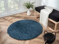 Teppich Elodie, 100cm x 100cm, Farbe Dunkelblau, rund, Florhöhe 37mm