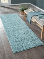 Teppich Elodie, 80cm x 250cm, Farbe Hellblau, rechteckig, Florhöhe 37mm
