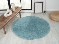 Teppich Elodie, 120cm x 120cm, Farbe Hellblau, rund, Florhöhe 37mm