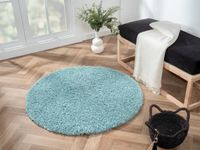 Teppich Elodie, 100cm x 100cm, Farbe Hellblau, rund, Florhöhe 37mm