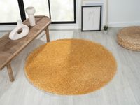 Teppich Elodie, 120cm x 120cm, Farbe Goldfarben, rund, Florhöhe 37mm