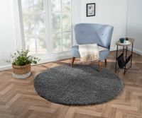 Teppich Elodie, 150cm x 150cm, Farbe Grau, rund, Florhöhe 37mm