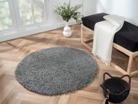 Teppich Elodie, 100cm x 100cm, Farbe Grau, rund, Florhöhe 37mm