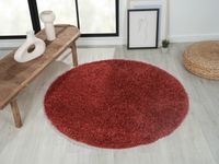 Teppich Elodie, 120cm x 120cm, Farbe Weinrot, rund, Florhöhe 37mm