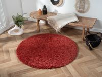 Teppich Elodie 100cm x 100cm, Farbe Weinrot, rund, Florhöhe 37mm