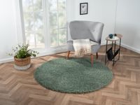 Teppich Elodie, 150cm x 150cm, Farbe Hellgrün, rund, Florhöhe 37mm