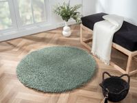 Teppich Elodie, 100cm x 100cm, Farbe Hellgrün, rund, Florhöhe 37mm
