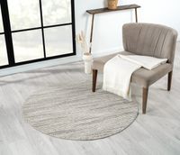 Teppich Lucile, 120cm x 120cm, Farbe Weiß, rund, Florhöhe 7mm