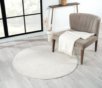 Teppich Lucile, 120cm x 120cm, Farbe Weiß, rund, Florhöhe 7mm