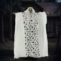 175cm Halloween Dekoration Geisterbraut Hängend Skelett Schädel Augenglühen Horror-Geräusche mit Spezialeffekten und Soundfunktion In Lebensgröße Indoor Outdoor Deko