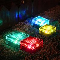 LED Solar-Glas-Leuchtstein Quadrat Farbwechsel
