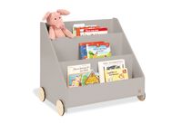 Pinolino Kinder-Bücherregal mit Rollen Lasse grau