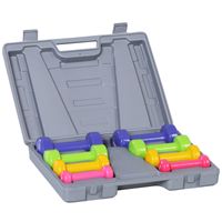 Hantelset Kurzhantel Set mit Koffer Tragbar 4 Hantelpaare 0,5 kg/1 kg/1,5 kg/2 kg für Zuhause und Fitnessstudio Eisen+Kunststoff 41 x 30 x 8 cm