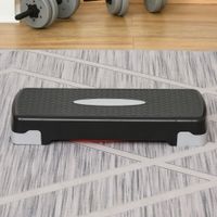 Steppbrett Aerobic Fitness Heimtrainer Stepper 2-stufig höhenverstellbar(10/15 cm) geeignet für den Heim und Bürogebrauch Schwarz+Grau+Rot 68 x 29 x 15 cm