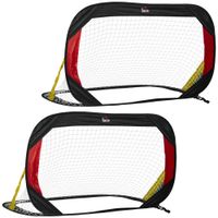 Fußballtore 2er Set Fußballnetz Minitore Faltbar für den Garten oder Park für Kinder und Erwachsene Stahl Polyester Schwarz 120 x 80 x 80 cm