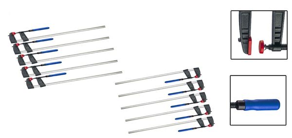 10x Schraubzwinge 250 x 50 mm Leimzwinge Klemmzwinge Einhandzwinge