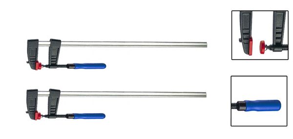 2x Schraubzwinge 300 x 80 mm Leimzwinge Klemmzwinge Einhandzwinge