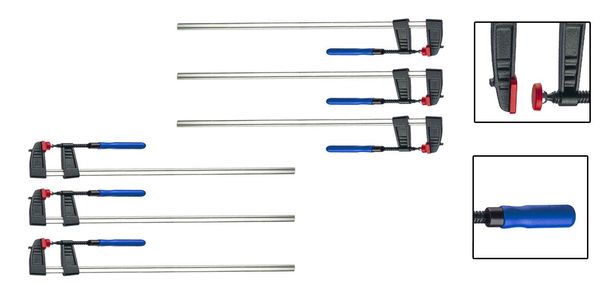 6x Schraubzwinge 150 x 50 mm Leimzwinge Klemmzwinge Einhandzwinge