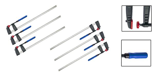 6x Schraubzwinge 200 x 50 mm Leimzwinge Klemmzwinge Einhandzwinge