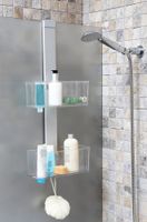 Duschregal Aluminium mit zwei Körben aus Kunststoff (N34)