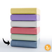 Jersey Spannbetttuch Poly Cotton hellblau, 90-100x200 cm, 2er Set