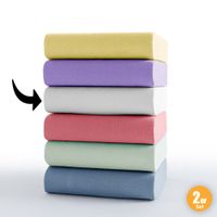 Jersey Spannbetttuch Poly Cotton silber, ca. 90-100x200 cm, 2er Set