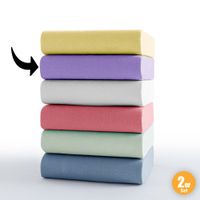 Jersey Spannbetttuch Poly Cotton 180-200x200 cm, Flieder, 2er Set