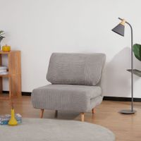 2-in-1 Schlafsofa Schlafsessel Klappmatratze Gästebett Klappbett Hellgrau
