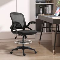 Mesh Ergonomischer Bürostuhl mit Rollen drehbar, schwarz