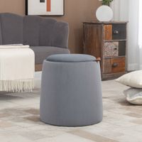 2-in-1 Ottomane Sitzhocker inklusive Stauraum, abnehmbaren Deckel Grau