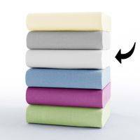 Mikrofaser-Interlock-Spannbetttuch, ca. 90 - 100 x 200 cm - Offwhite
