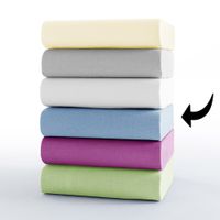Mikrofaser-Interlock-Spannbetttuch, ca. 90 - 100 x 200 cm - Aqua