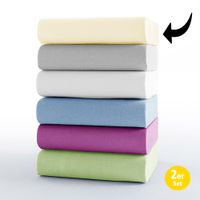Mikrofaser-Interlock-Spannbetttuch, ca. 90 - 100 x 200 cm - Transparent Yellow, 2er Set