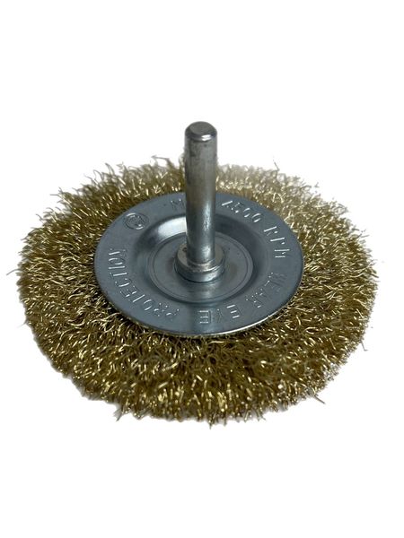 Scheibenbürsten Rundbürste 75mm mit Schaft gewellt f. Bohrmaschine 6x