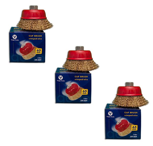 Topfbürsten 65mm Bürste gewellt Winkelschleifer & Flex 3x