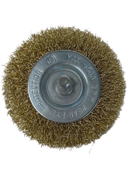 Scheibenbürsten Rundbürste 100mm mit Schaft gewellt f.Bohrmaschine 24x