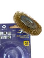 Scheibenbürsten Rundbürste 75mm mit Schaft gewellt f. Bohrmaschine 24x