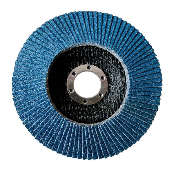 5x Fächerschleifscheiben 115mm flach Körnung 80 Blau Lamellenscheiben