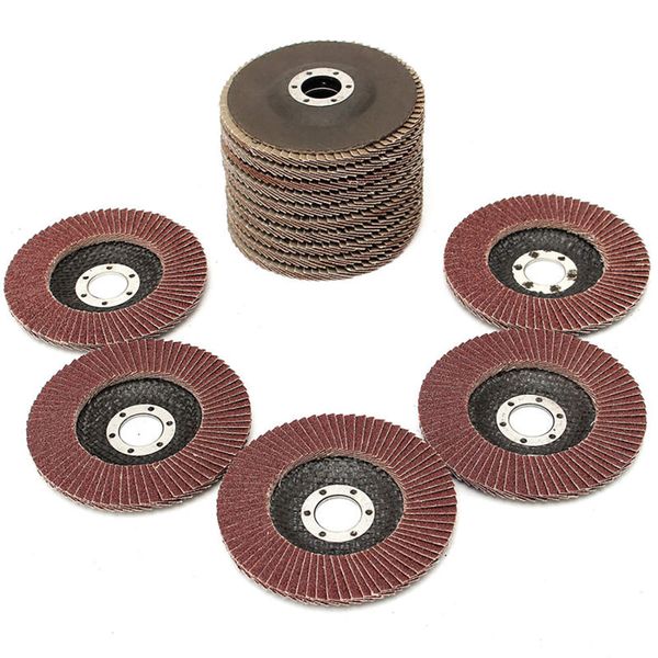 5x Fächerschleifscheiben 125mm flach Körnung 60 Braun Lamellenscheiben