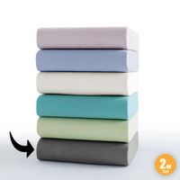 Jersey Spannbetttuch Supersoft 94/6 ca. 180-200x200 cm, Anthrazit, 2er Set