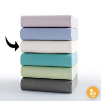 Jersey Spannbetttuch Supersoft 94/6 ca. 180-200x200 cm, Offwhite, 2er Set