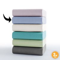 Jersey Spannbetttuch Supersoft 94/6 ca. 180-200x200 cm, Hellblau, 2er Set