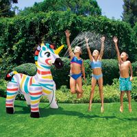 Summer Waves aufblasbarer Wassersprinkler, Kinder Garten Wasserspiel, Zebracorn bunt,157x94x157cm