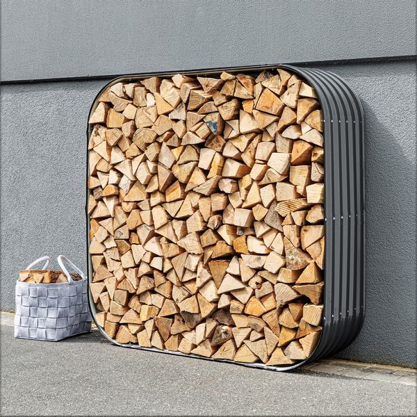 Brennholz Unterstand/Kaminholzregal, ca. 145 x 43 x 145 cm - Anthrazit 