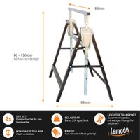 Unterstellbock 2er Set, 7-fach höhenverstellbar