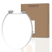 MDF WC Sitz WHITE, Toilettendeckel mit Absenkautomatik und Holzkern, Toilettensitz